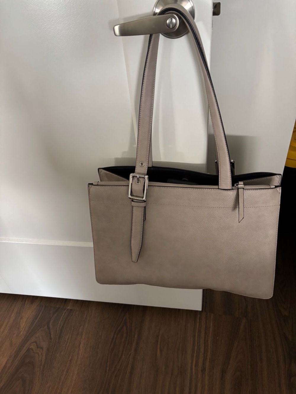 Calvin Klein Taupe Leather Tote Bag